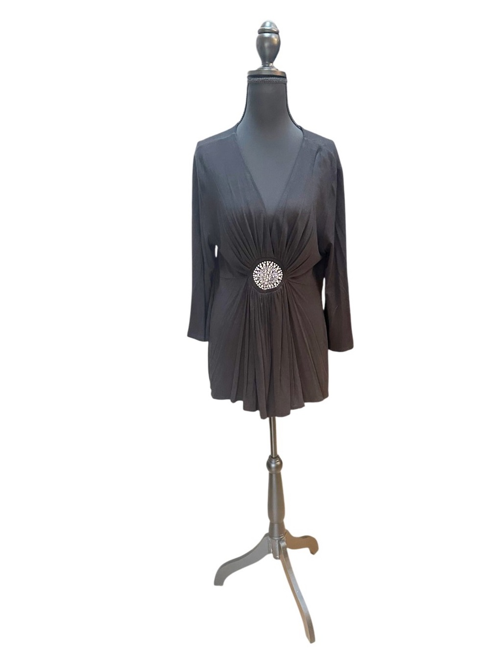 Cache Long-Sleeve Black Ruched Waist Dress Holidays, Events, Dressy. NWT Size XL